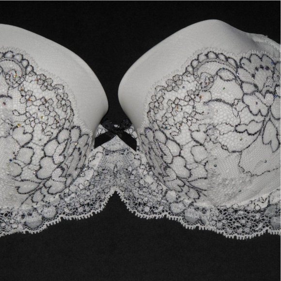 Victoria’s Secret Vintage Floral Embroidery Rhinestones Push Up Bra - Picture 14 of 16